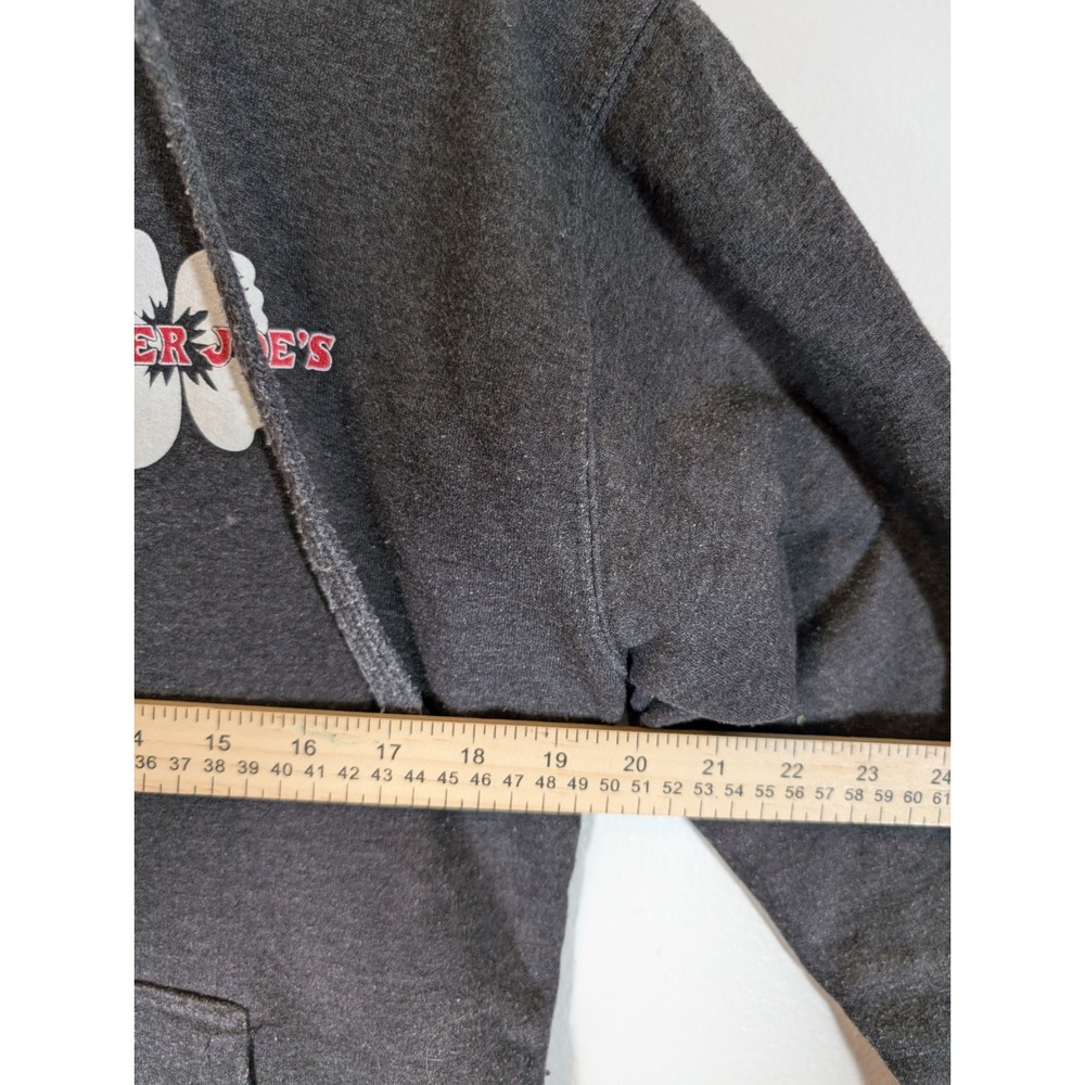 Trader Joes Hoodie Mens Small Gray Full Zip Hibiscus Flower Logo Sweatshirt MJ - Picture 5 of 8